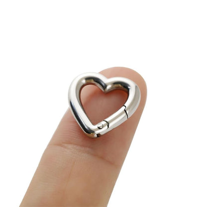 1Pc Oval Spring Clasps Clips Connector Rings for Keychain DIY Crafts (Silver-C) - color: Silver-C