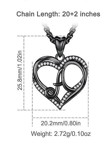 INFUSEU Unique Initial Necklaces for Women Girls Small Heart Letter Jewelry, Meaningful Personalized Gifts - style: A.