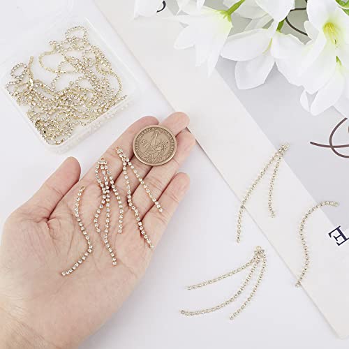 SUNNYCLUE 1 Box 24Pcs 3 Style Tassel Earring Charms Chain Tassel Earrings Set Dangle Chains Rhinestones Charms for Jewelry Making Accessories Women Adults DIY Crafts - color: 24pcs 3 Styles Rhinestone Tassel Charms