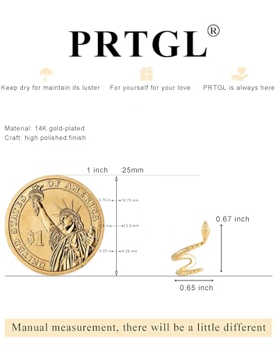 Stud Earrings for Women- 14K Gold/White Gold Plated/Black Bow Dragon Softball Snake Bat Stud Earrings - color: Snake ear cuff
