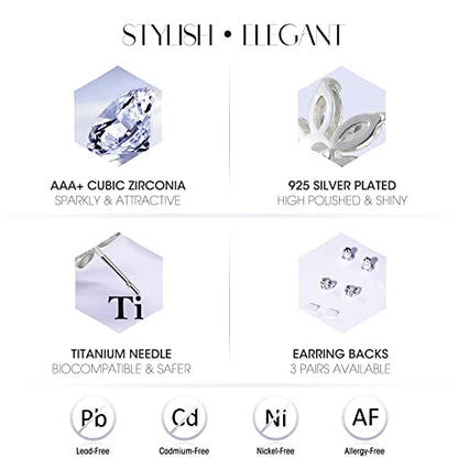 Earrings Holy Stud Earrings for Girls/Women, Sliver Gold Wedding Earrings for Bridesmaids - color: Double Daisy|Silver