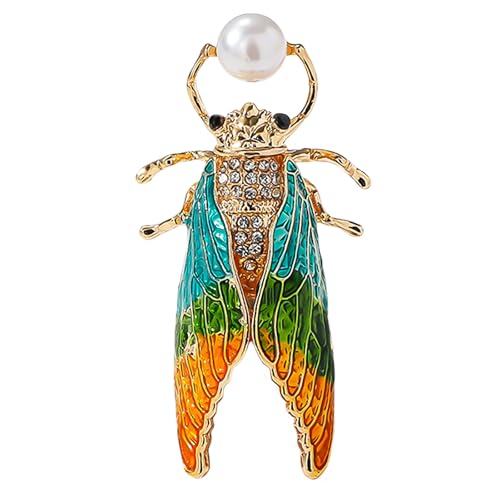 HETICA Animal Brooch for Women, Funny and Cute Flower Brooch Safety Pins Clothing Backpack Hat Decoration Enamel Pins Fashion Women Brooches and Pins Jewelry - style: Locust