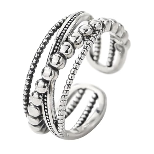 Real 925 Sterling Silver Rings Open Rings for Women Thumb Rings Vintage Rings Adjustable Rings Stackable Ring Band Statement Rings Rings for Men Promise Rings Party Rings Anniversary Rings Finger Ring - color: S925Ring06-33