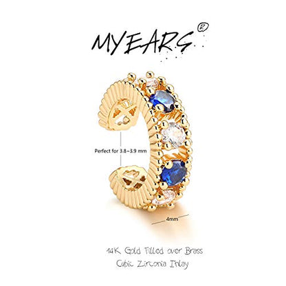 Women Ear Cuff Earring Gold Non Pierced Ear Cartilage Clip on Wrap Hoop 14K Gold Filled Tiny Boho Beach Simple Minimalist Delicate Handmade Hypoallergenic Jewelry Gift-Sold as Single/Pair - style: CZ Station