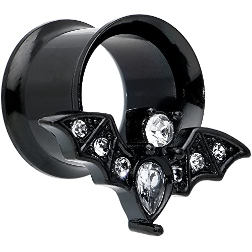 Body Candy Womens 2Pc PVD Stainless Steel Bat Double Flare Tunnel Plug Earring Ear Plug Gauges Set of 2 - style: 11mm (7/16")