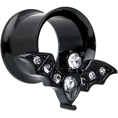 Body Candy Womens 2Pc PVD Stainless Steel Bat Double Flare Tunnel Plug Earring Ear Plug Gauges Set of 2 - style: 11mm (7/16")