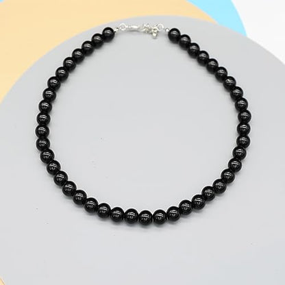 Long Simulated 10mm AAA Pearl Strand Necklace for Women Multicolor Pearl Choker Necklace 1920s Pearl Statement Necklace Costume Jewelry - color: 10mm Black