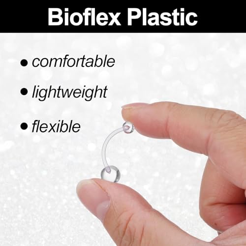 10pcs Plastic Belly Button Rings 14g Plastic Pregnancy Belly Rings | Curved Barbell Navel Piercing Retainers Jewelry Invisible Navel Ring for Work Surgery