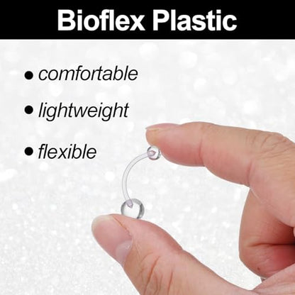10pcs Plastic Belly Button Rings 14g Plastic Pregnancy Belly Rings | Curved Barbell Navel Piercing Retainers Jewelry Invisible Navel Ring for Work Surgery