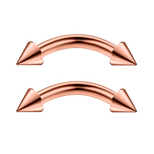 12PCS 12G Surgical Steel PA Eyebrow Ear Navel Belly Lip Ring Body Piercing Jewelry - style: 10mm w Spikes