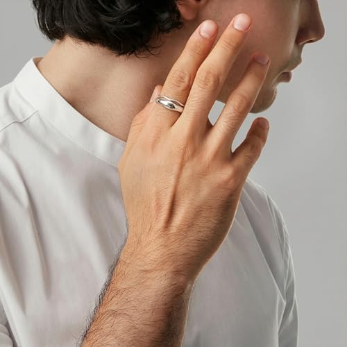 Gold Rings for Women Men Non Tarnish, Waterproof Chunky 14K Gold Plated Dainty Stackable Rings Trendy Statement Pinky Thumb Rings Engagement Eternity Wedding Band Ring Stacking Gold Jewelry Size 3 4 5 6 7 8 9 10 11 - color: Silver, size: 12.5