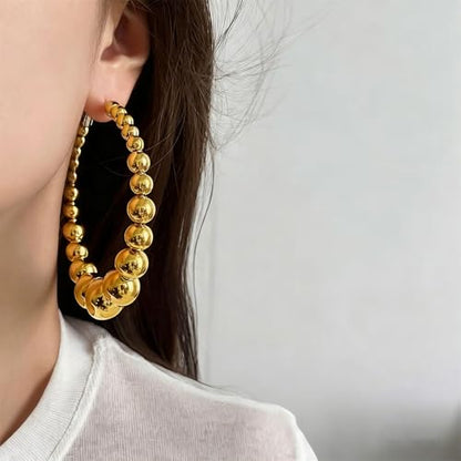 Gold Large Hoop Earrings Lightweight Chunky Gold Earrings Big Hoop Earrings for Women Silver Chunky Earring Gold Statement Earring Fashion Trendy Jewelry - style: A - gold