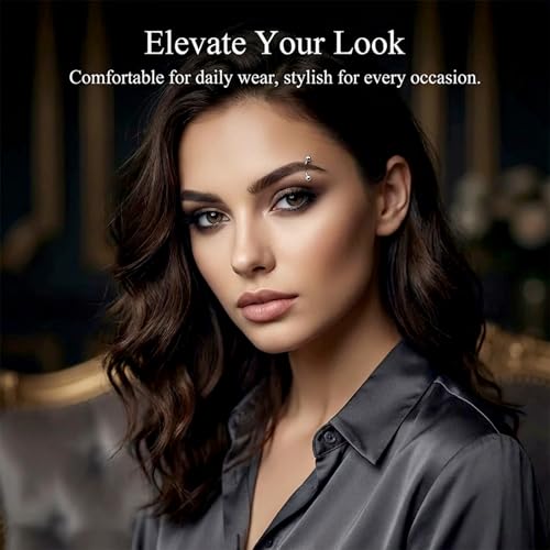 32 Pcs Eyebrow Piercing Jewelry Curved Barbell Piercing Rings Steel Vertical Labret Lip Jewelry Ear Helix Conch Daith Earrings Piercing Body Jewelry For Women Men 6mm/8mm/10mm/12mm