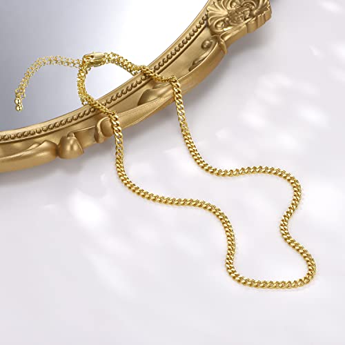 FRUMOS Dainty Layered Choker Necklace 18k gold Plated Y Pendant Commemorative coin Necklace Multilayer Bar Disc Necklace Adjustable Layering Choker Necklaces fashion jewelry for Women Girls - color: Classic snake chain
