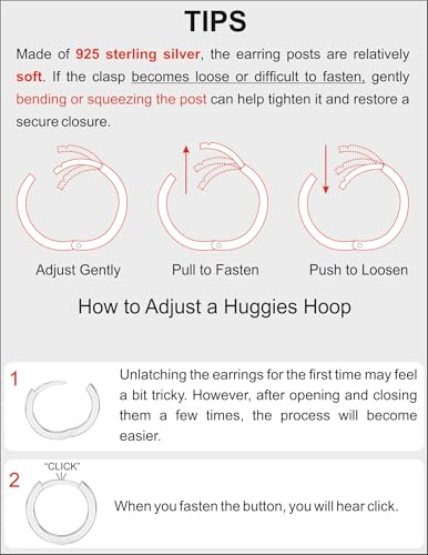 LeCalla 925 Sterling Silver Small Huggie Hoop Earrings for Women | Rhodium-Plated Lightweight Classic Hoop Earrings for Women 15MM