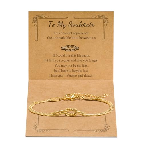 Matching Bracelets for Couples Love Knot Bracelet Pinky Promise Soulmate Relationship Friendship Bracelets Forever Infinity Jewelry Gifts for Women Her Him - style: SOUL-G
