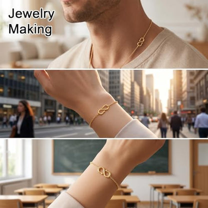 20PCS Stainless Steel Necklace and Bracelet Clasp Kit Gold Plating Clasps and Closures Connectors for Jewelry Making, No Tarnish DIY Crafts(0.5“ & 0.4”)