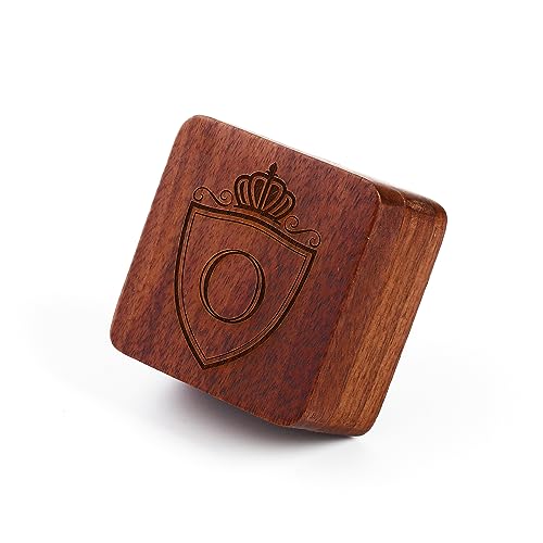 Mens Initial Silver Cufflinks A-Z Alphabet Letter Steel Cuff Links with Engraved Walnut Wood Box Groom Groomsman Wedding Set… - style: O