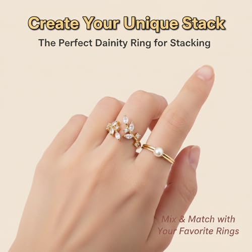1 Pcs Gold Plated Crystal Leaf Rings,Adjustable Rings for Women,Leaf Ring,Adjustable Gold Tone Ring,Open Rings for Women,Best Friend Valentine's Day Gift for Girlfriend Wife(Gold)