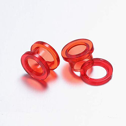 9 Pairs Clear UV Acrylic Screw Doble Flared Ear Plugs Tunnels Expander Ear Gauges Piercing - style: Gauge=4g(5mm)