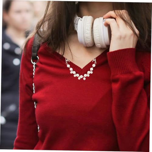 Ipetboom 2pcs Vintage Faux Pearl Sweater Clips Shawl Brooch Pins Cardigan Collar Clips for Women Dress Scarf Cape Accessory
