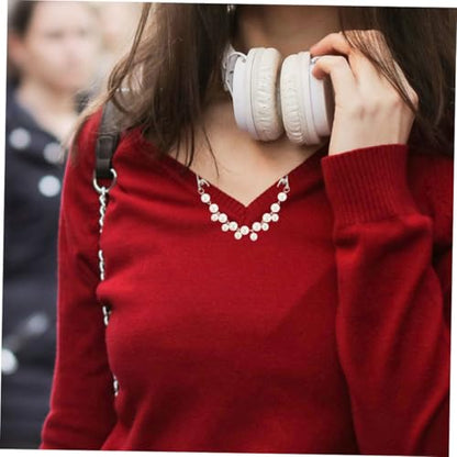 Ipetboom 2pcs Vintage Faux Pearl Sweater Clips Shawl Brooch Pins Cardigan Collar Clips for Women Dress Scarf Cape Accessory