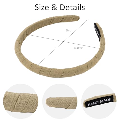 WHAVEL Headbands for Women - 5 Pack Thin Headband Non-Slip Fabric Hairband Fashion Head Bands for Women's Hair