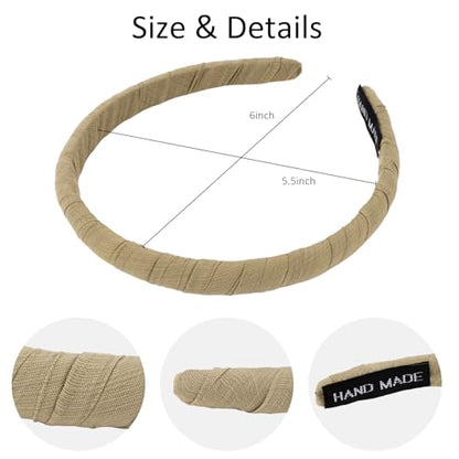 WHAVEL Headbands for Women - 5 Pack Thin Headband Non-Slip Fabric Hairband Fashion Head Bands for Women's Hair