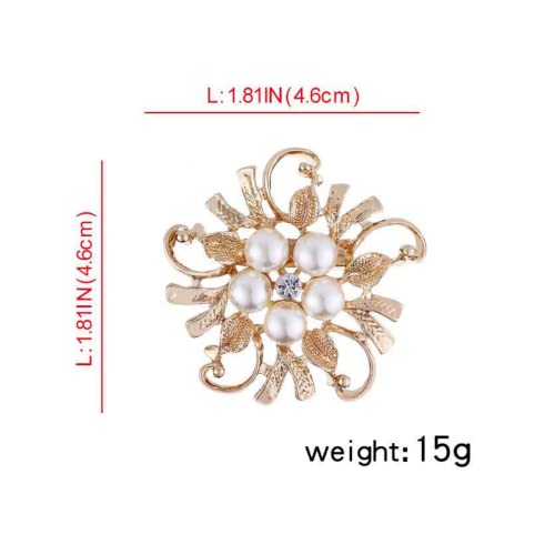 COLORFUL BLING Elegant Imitation Pearl Floral Crystal Brooch Pin for Wedding Bridal Fashion Jewelry - color: D style