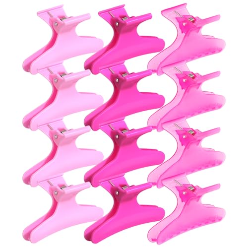 Ondder Pink Butterfly Hair Claw Clips for Styling and Sectioning - Makeup Hair Clamp Clips for Women and Girls - color: Pink Series