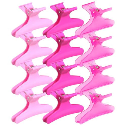 Ondder Pink Butterfly Hair Claw Clips for Styling and Sectioning - Makeup Hair Clamp Clips for Women and Girls - color: Pink Series