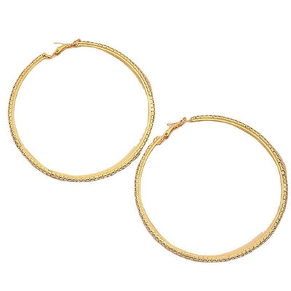 Oversized Silver Rhinestone Hoop Earrings for Women Large Sparkle Crystal Circle Dangle Statement Fashion Jewelry Accessory Party Night Gift