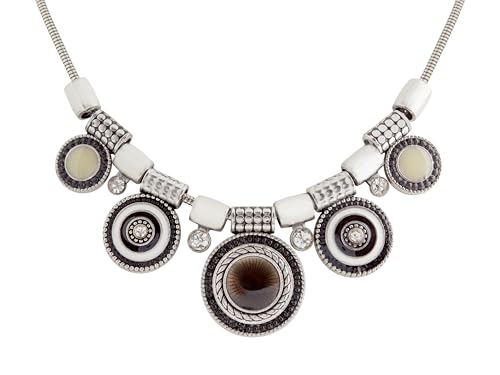 MINACHI Vintage Bohemia Ethnic Colorful Silver-toned Charm Pendant Choker Necklace, Long Silver-toned Chain Necklace for Women - style: Necklace SL13-016