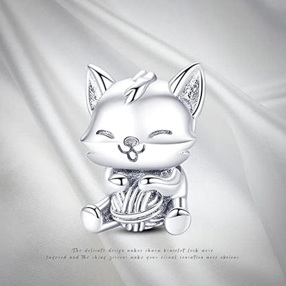 Pandach Animal Charm Bead fits Charms Bracelets for Woman-925 Sterling Silver Dangle Pendant Bead,Jewelry Beads Gifts for Women Bracelet&Necklace - style: white rabbit Charm