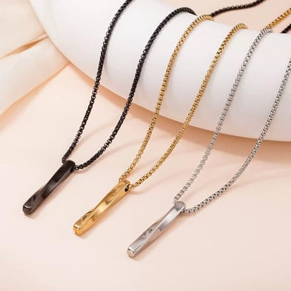 FANASY Natural Gemstone Pendant Necklace for Men Healing Crystal Pendant Adjustable Black Rope Necklace Jewelry Gifts for Women Men - color: Steel
