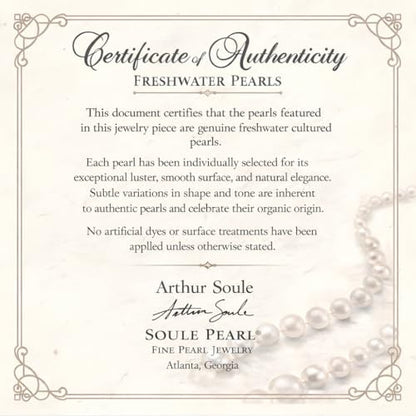 AAA+ Real Freshwater Pearl Stud Earrings, Sterling Silver Hypoallergenic | Hand-Matched White Round Pearls, 925 Silver Posts & Backs, Smooth High-Luster Surface, Soule Pearl Gift Box - color: 14K Gold Plated, size: 7.0-7.5mm