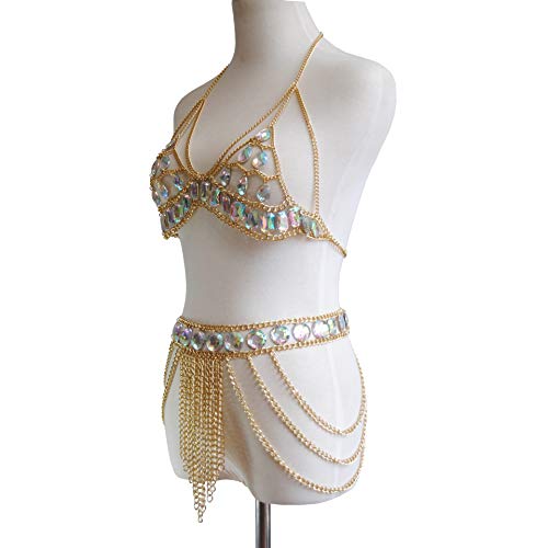 Women's Sexy Suit Body Chain - color: E-Gold Colour