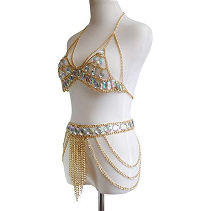 Women's Sexy Suit Body Chain - color: E-Gold Colour