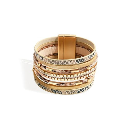 Long tiantian Boho Western Bracelets for Women Leather Wrap Bracelets Turquoise Bracelet Western Jewelry Country Concert Outfits - color: wrap bracelet(brown)