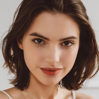 27-60 Pcs Nose Rings for Women Nose Piercing Jewelry Silver Nose Rings Studs 20G Surgical Nose Rings Hoops Nose Rings L Shaped Studs Screw Stainless Steel Nose Piercings for Women Men - color: gold-20G-15 pcs