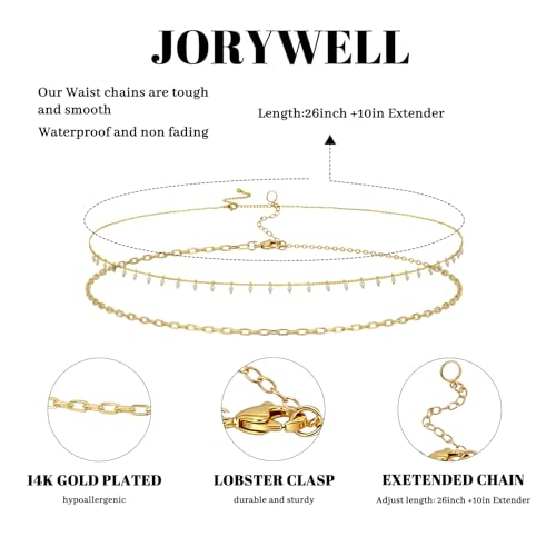 14K Gold Plated Waist Chain for Women Layered Waist Beads Belly Chain Belt, Waterproof Summer Beach Body Jewelry for Bikini, Festival Vacation Accessories for Women - style: Pearl Tassel-Gold