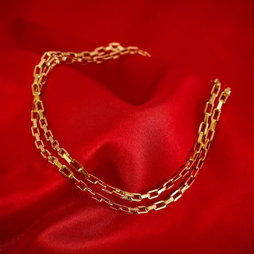 LIFETIME JEWELRY Paperclip Chain Necklace for Men and Women 24k Real Gold Plated Necklace - size: 30 inches, style: 3mm