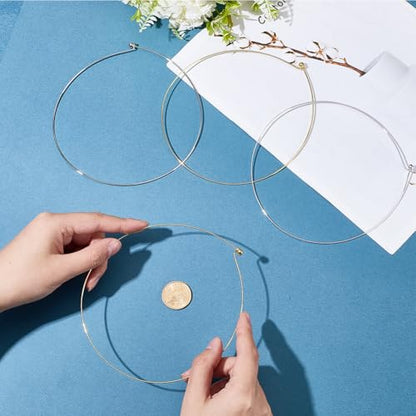 CREATCABIN 9Pcs 3 Colors 1.2mm Wire Wrap Collar Necklaces for Women 304 Stainless Steel Choker Golden Open Choker Collar Metal Plain Round Chain Necklace Round Chain for DIY Jewelry Making Gifts