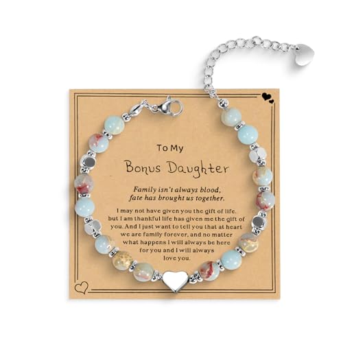 Beaded Bracelet for Women - Inspirational Sometimes You Forget You're Awesome Friendship Jewelry, Dainty Birthday Gift for Best Friends, Mom, Sister, Daughter - style: Bonus Daughter