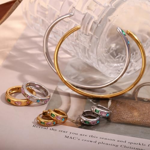 18K Gold Bangle Bracelets for Women 925 Sterling Silver Bracelets Bracelets Adjustable Boho Bracelets Stackble Cuff Bangle Bracelets for Men Women Chunky Gold Bangle Open Cuff Bracelets Christmas Gift - color: Bracelets-16