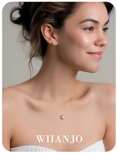 Teardrop 925 Silver CZ Floating Pendant Necklace 16 Inch Cubic Zirconia Invisible Necklace, Hypoallergenic, Jewelry Gifts for Women Anniversary Birthday - color: Dancing stone