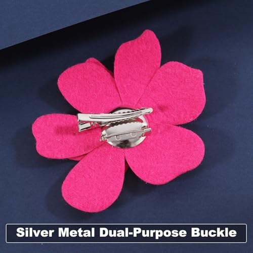 3.74 Inches Rhinestone Camellia Flower Brooch Pins & Hair Clips for Women Elegant Created Crystal Lapel Pin Brooches Wedding Party - color: Rose
