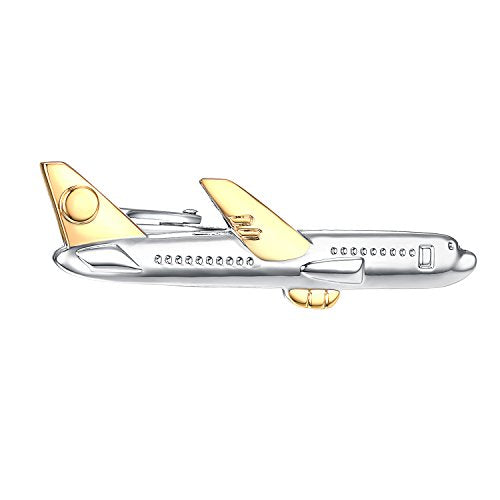 Yoursfs Cool Airplane Tie Clips For Men Personalized Skinny Stainless Steel Aircraft Tie Clasp For Mens Accessories Jewelry Gift - style: Airplane