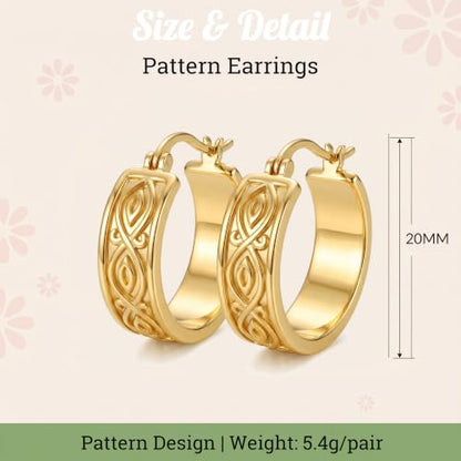 14K Gold Hoop Earrings for Women 20mm Gold Earrings for Women Trendy 14k Gold Huggie Earring for Women Hoops Unique Twisted Beaded Pattern Womens Hoops Earring
