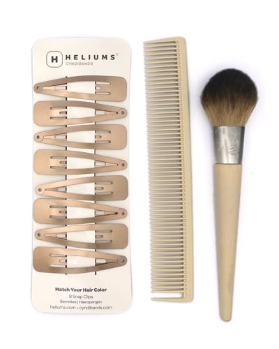 Heliums Large Snap Hair Clips - Silver - 2.7 Inch Metal Hair Barrettes for Women, Metallic Snap Clips - 8 Count - color: Silver Gray
